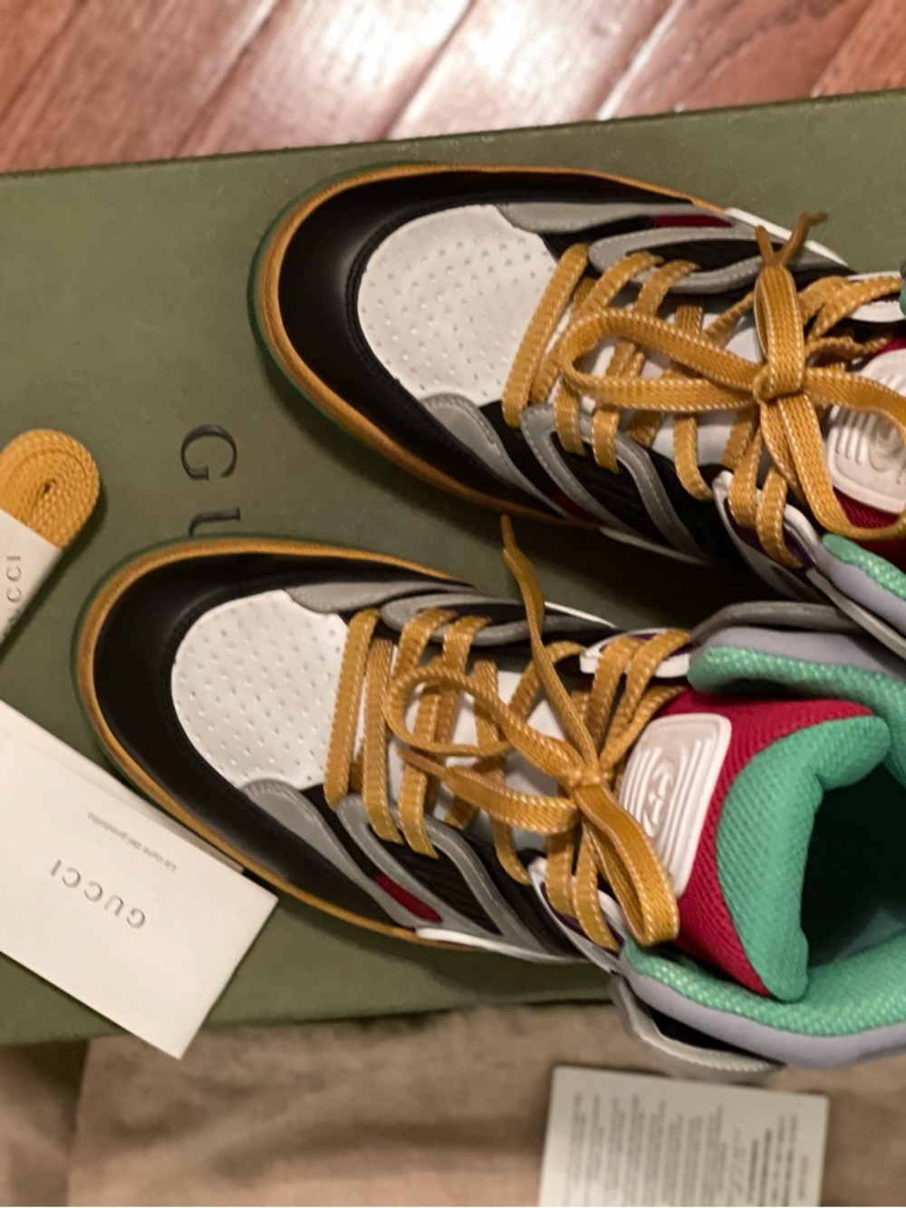 Gucci Basket high-top sneakers in the Multicolor "Black Demetra" colorway. - Picture 6 of 10